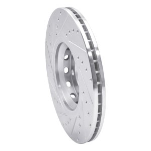 Audi A6 Quattro Brake Rotor (1) - Front Right - R1 Concepts - Drilled & Slotted - Silver - `97-`06